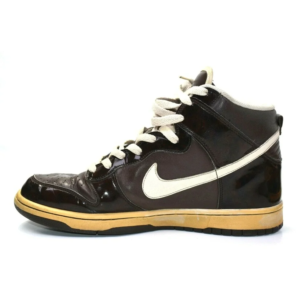 Vintage Nike Dunks High Premium Brown Black Shoes Sneakers Size 10 - 312786 223